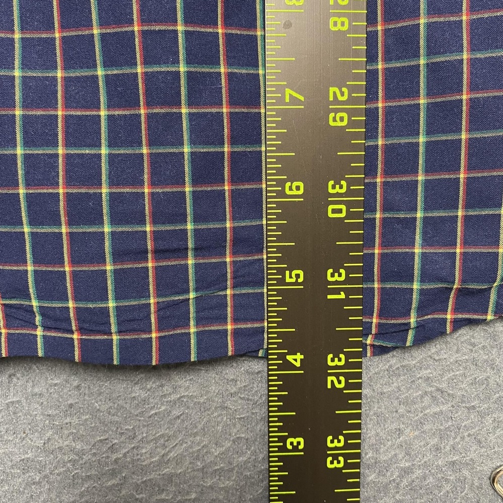 Ralph Lauren Shirt Mens Medium Blue Check Long‎ Sleeve Button Down Pony Logo - Picture 7 of 8